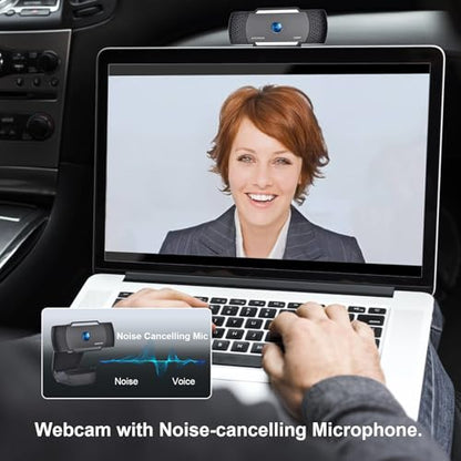 Auto Focus Full HD Webcam 1080P Auto-Light Balance- Pro Web Camera With Dual Digital Microphone USB Computer Webcam For PC Laptop Desktop MAC Video Calling Made For Meetings And Works For Streaming