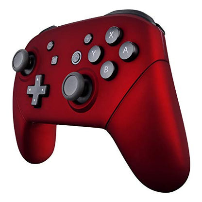 eXtremeRate Red Faceplate Backplate Handles for Nintendo Switch Pro Controller, Soft Touch DIY Replacement Grip Housing Shell Cover for Nintendo Switch Pro - Controller NOT Included - color: Scarlet Red
