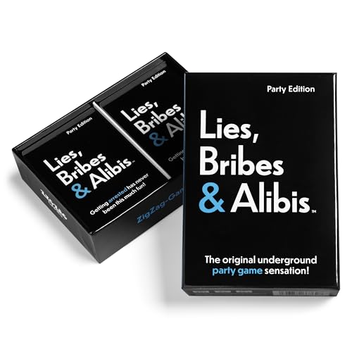 Lies, Bribes & Alibis - A Fun Adult Party Card Game for Date Nights, College Bashes, Friendly Gatherings and Game Nights - Free Bonus Included (Amazon Exclusive)