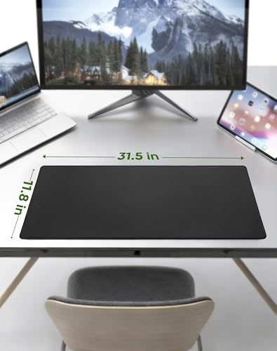 ALOANES Large Gaming Mouse Pad with Non-Slip Rubber Base,Stitched Edge,Desk mat for Laptop,Computer & PC, Wristing Pad for Gamer,Office & Home,Classic Black XL 11.81''x31.50''x0.12'' | Black Large Cloth Fabric Mousepad for Keyboard, Computer Gaming XL 31.