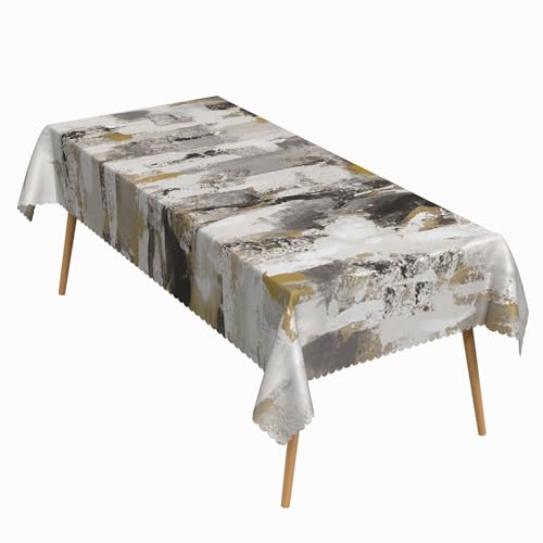 54x78 Inch Oil Painting Rectangular Tablecloth Grunge Modern Art Table Cloth Waterproof Durable Table Cover for Kitchen Dining Home Party Studio Decor - color: Zjy04081-d, size: 78" x 54" (Rectangular)