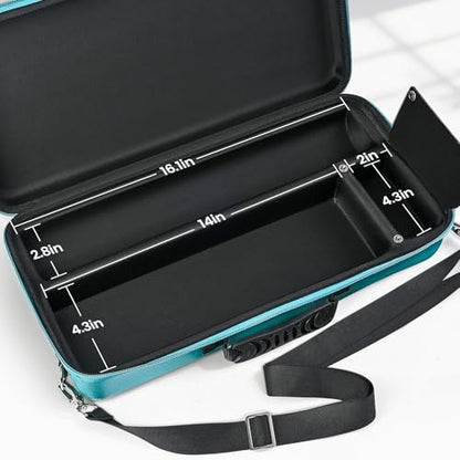 Playmat & Deck Box Carrying Case With 4 Deck Boxes, Rigid, Teal | 3 compartments for playmat, deck box & dice. Fits 14"-16" playmats. Adjustable shoulder strap & handle included. - color: Teal, size: Case