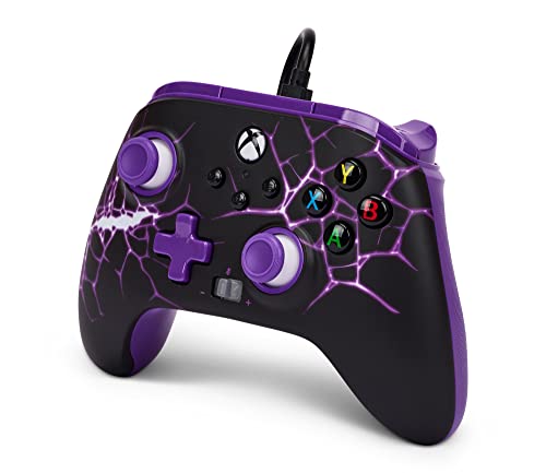 PowerA Enhanced Wired Controller for Xbox Series X|S - Purple Magma, gamepad, wired video game controller, gaming controller, Xbox Controller with Detachable 10ft USB-C Cable, Mappable Buttons and Rumble Motors, Officially Licensed for Xbox - color: Purpl
