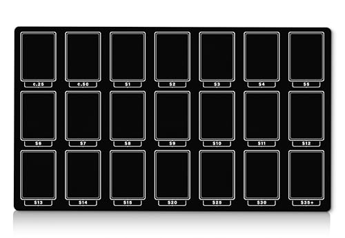 Playmat for TCG Card Pricing | MTG Selling Mat | TCG Card Vendor Booth Organizer | Game Store Accessory | Collector Sorting | 7 Colors Available (Black) - color: Black