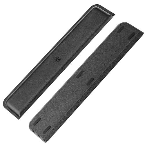Computer Keyboard Wrist Rest Pad, Ergonomic Soft Memory Foam Wrist Support w/Anti-Slip Rubber Base, Black (Protein leather, 17.48 in*3.54 in*1.1 in) - size: 17.48 in*3.54 in*1.1 in, style: Protein leather