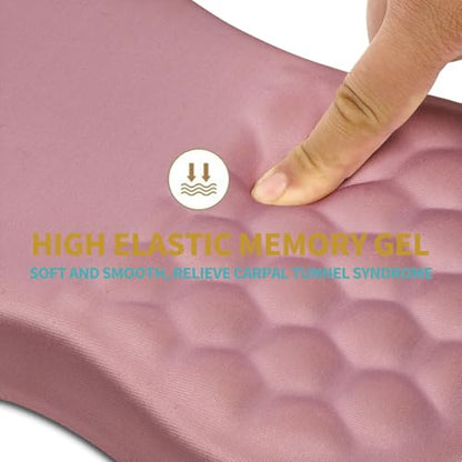 Hokafenle Ergonomic Mouse Pad Wrist Support with Massage Design, Wrist Rest Pain Relief Mousepad with Memory Foam&Non-Slip PU Base, Mouse Pads for Wireless Mouse & Desk (12x8 inch,Pink) - color: HK004-Pink