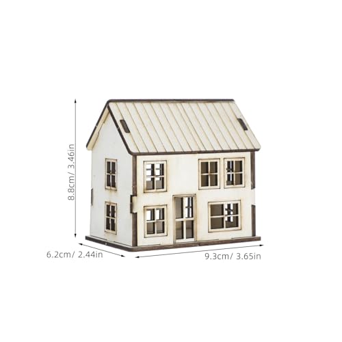 Kisangel DIY Miniature House Kit Unfinished Wood House Model for Painting and Assembly 3.66 X 3.46 X 2.44 in Small Wooden for Christmas Village Decoration Holiday Scene Craft Projects