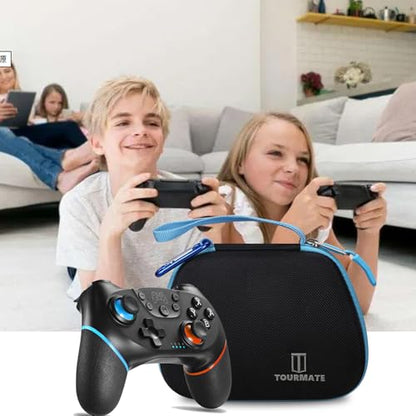 Tourmate Hard Controller Case Compatible for Switch Wireless Pro Controller, Travel Protective Carrying Storage Bag (Black & Blue) - color: Black & Blue