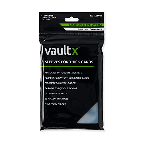 Vault X Soft Penny Sleeves for Thicker Cards up to 130pt (200 Pack) for Standard Trading Cards TCG, Clear