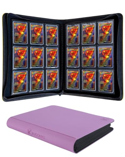 Top loader Binder - Holds 324+ Top Loaders for Cards, 9 Pocket Top Loader Binders with Sleeves for 3" x 4" Rigid Card Holders for Baseball, Football and other Cards (Light Purple) - color: Light Purple