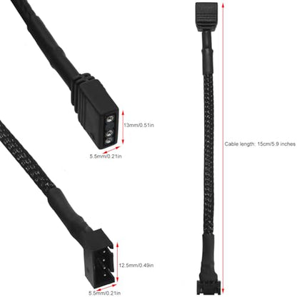 2PCS ARGB Case Fan Adapter Cable 3Pin 5V 15cm Motherboard Adapter Cable Compatible Core Fan