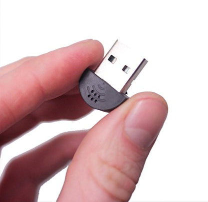 Estiq Super Mini USB 2.0 Microphone Mic for Laptop/Desktop Pcs - Skype/Voip/Voice Recognition Software Driver-Free Audio Receiver Adapter for MSN Pc Notebook,Black