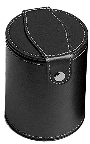 Cyber-Deals Set of 16mm Marbleized Dice and Black PU Leather, Velvet Lined Dice Cup with Storage Compartment (Gift Boxed) (Blue Dice, Black Lining Cup) - color: Blue Dice, Black Lining Cup