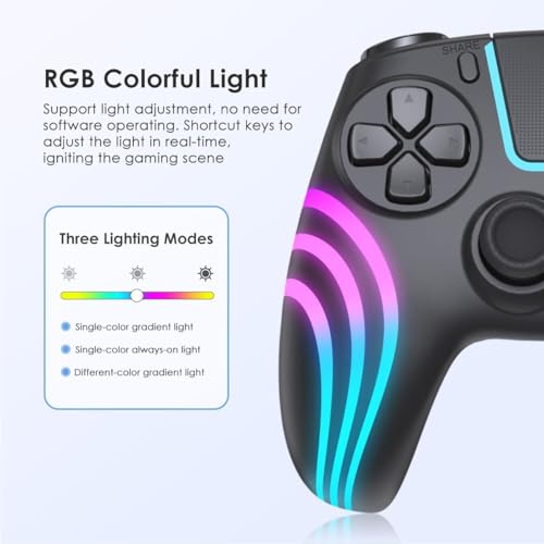 Wireless Anti-Stick Drift Controller for PS5/PC - Features, Turbo, 6-Axis Gyro, Dual Vibration, Macro Back Buttons, Touchpad, Bluetooth 5.0, 3.5mm Audio Jack & Built-in Microphone (WHITE2) - color: WHITE2