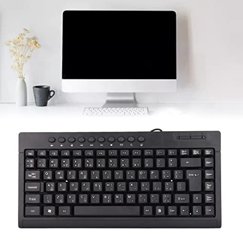 ASHATA Mechanical Gaming Keyboard, Compact 60 Percent Wired USB Keyboard with 95 Keys Hot Swappable Design for and Typists Black Arabic Layout