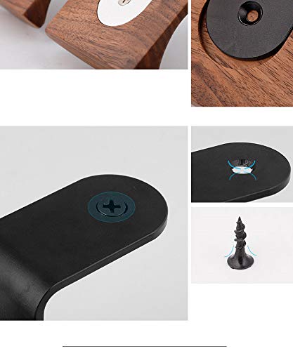 YANGMEI Wall Mount Headphone Hanger Headset Stand Hook Walnut Wood Headphone Holder Rack Hook Desk Tabletop Wall Mount Tape Under-Desk Headphone Hanger Holder for Audio,Studio & Gaming Headphones - color: L shape