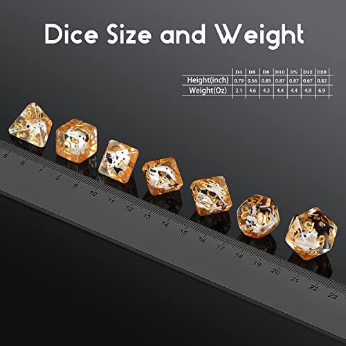Cow DND Dice, DNDND 7PCS Resin D&D Die with Velvet Bag for Dungeons and Dragons Role Playing Games and Tabletop Games（Cow - color: Cow