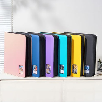 ProCase Top Loader Binder, 9 Pocket Holds 324 Toploaders, Navy | Non-PVC Pockets Waterproof PU Leather Binder for Trading Cards or Sports Cards, Compatible with TCG, MTG in 3"x4" Toploader - color: 5-Navy