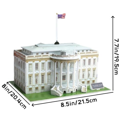 Architecture World Famous of 3D Puzzle.Build Your Own Collection of 17 Global Landmarks (Notre Dame, Colosseum) - Educational DIY Model Kit for Kids & Adults. (The White House) - color: The White House