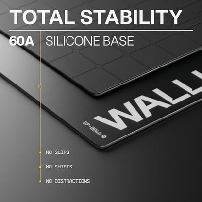 Wallhack SP-004A Glass Gaming Mouse Pad, Medium 15.4x17.7 in, Black | Tempered Glass Mousepad For FPS & Esports, Compact Precision Surface With Smooth Tracking & Non-Slip 60A Silicone Base - color: SP-004A Compact | Black