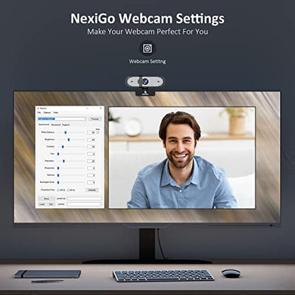 NexiGo N660P 1080P 60FPS Webcam with Software Control, Dual Microphone & Cover, Autofocus, HD USB Computer Web Camera, for OBS/Gaming/Zoom/Skype/FaceTime/Teams/Twitch - size: Small