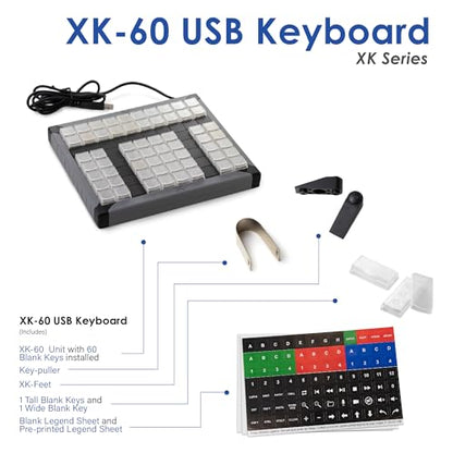 X-keys USB Programmable Keypads and Keyboards (60 Key, XK-60) - style: 60 Key