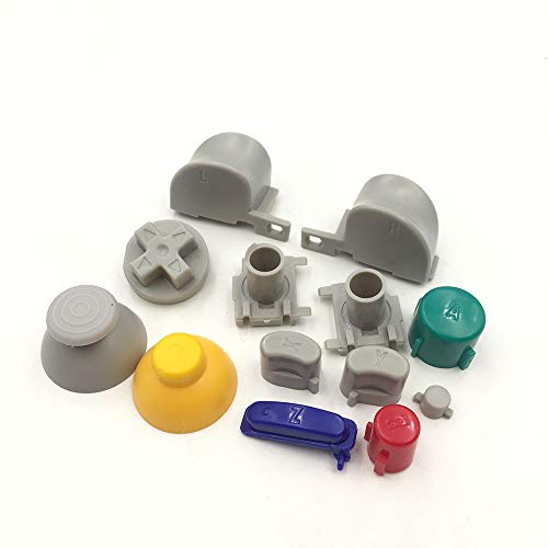 Colorful L R Right Left Trigger Buttons D-Pad Mod Kit Set Full Button Joystick Thumb Grip Thumbstick for NGC Controller Replacement Parts 1