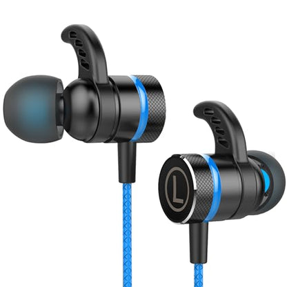 KASOTT SoundMaster Pro V1 - Gaming Earphones with Dual Audio Drivers,Battle Buds,in-Line Mic with Mute and Volume Control, Compatible with Xbox Series,PS5,PS4,Switch,Pc with 3.5mm - color: Blue
