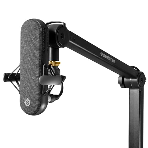 SteelSeries Alias/Alias Pro Mic Boom Arm — For Gaming, Streaming, and Podcasting — 360° Rotation — Desk Clamp — Folding Scissor Design — Hidden Springs — Cable Management — 3/8" and 5/8" Adapters - style: Boom Arm