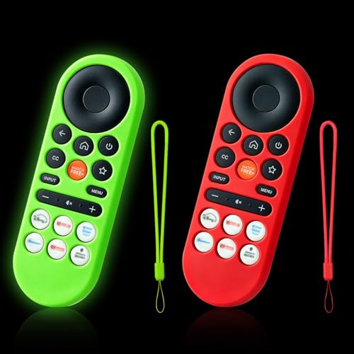 2-Pack Glowing Remote Cover for VIZIO XRT281 Remote, Glow Green & Red | Glowing in the Dark, GITD! Anti-Slip Silicone Case with Lanyard - color: Glow Green&Red