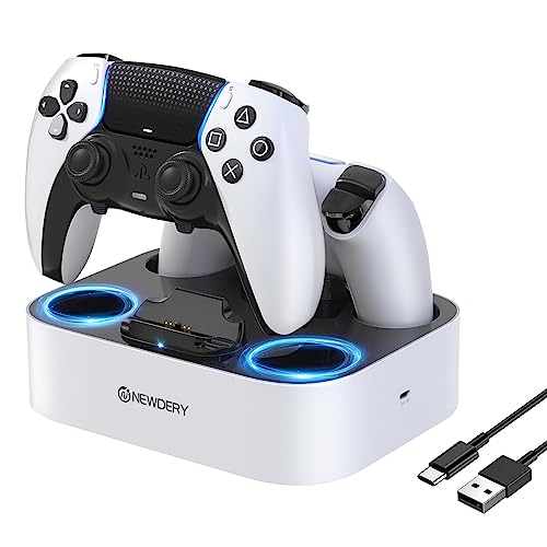 NEWDERY PS5 DualSense Edge Controller Charging Station, Fast Charging Dock Stand for DualSense Edge Controller (ZHX-PSD01) - color: Off-White