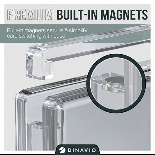 PSA Graded Card Display Acrylic Case for Standard PSA and CGC Slabs - Slab Case - PSA Card Case - Graded Card Display Case - Updated Dimensions - Stand Included (Clear Border) - color: Clear Border