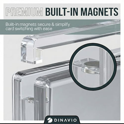 PSA Graded Card Display Acrylic Case for Standard PSA and CGC Slabs - Slab Case - PSA Card Case - Graded Card Display Case - Updated Dimensions - Stand Included (Clear Border) - color: Clear Border