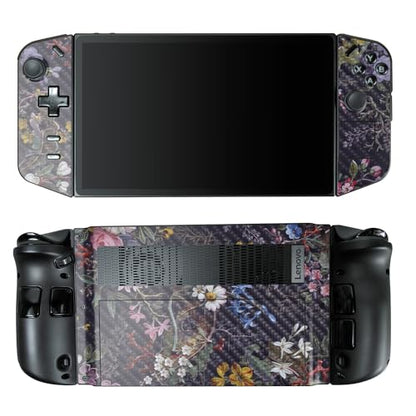 Carbon Fiber Gaming Skin Compatible with Lenovo Legion Go - Midnight Blossom - Premium 3M Vinyl Protective Wrap Decal Cover - Easy to Apply | Crafted in The USA by MightySkins - color: Midnight Blossom, style: Carbon Fiber Textured Finish