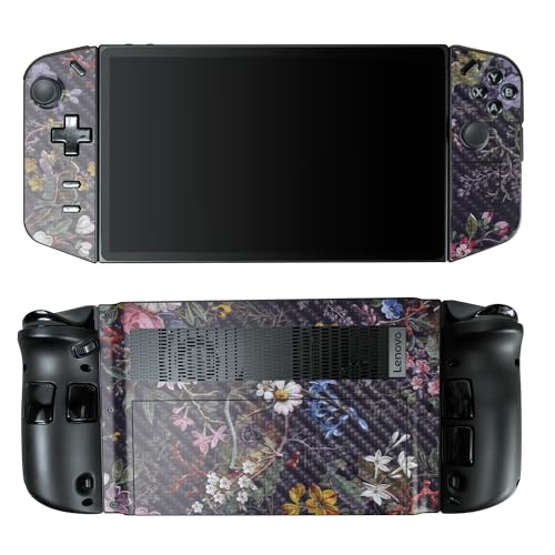 Carbon Fiber Gaming Skin Compatible with Lenovo Legion Go - Midnight Blossom - Premium 3M Vinyl Protective Wrap Decal Cover - Easy to Apply | Crafted in The USA by MightySkins - color: Midnight Blossom, style: Carbon Fiber Textured Finish