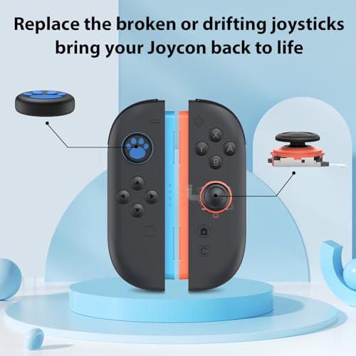LONANDY Joycon Joystick Replacement for Nintendo Switch 2, Upgrade Anti-Drift Joy-Con 2 Joysticks Switch 2 Joycon Repair kit with Screwdrivers Thumb Grips, 2 Pack New Version