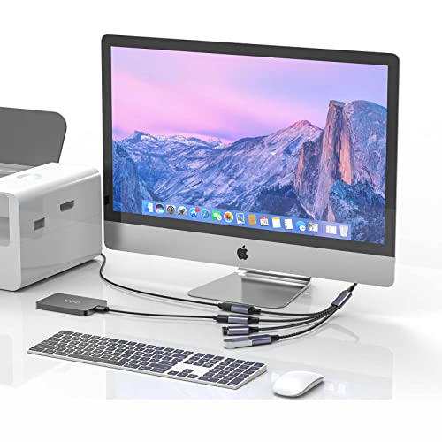 USB A Splitter(10 inch Long),USB A Splitter 1 in 4 Out,USB A Male to 4 Female USB Y Splitter,USB Splitters for Charging Slow and Data Transfer for Webcam/Printer/USB Devices/Laptop Etc(Grey) - color: Grey(usb a to 4 usb a)