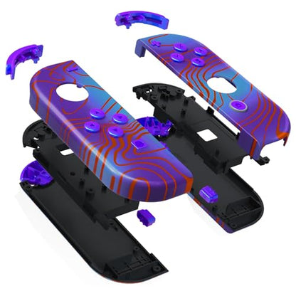eXtremeRate DIY Replacement Shell Buttons for Nintendo Switch & Switch OLED, Damascuscamo Custom Housing Case with Full Set Button for Joycon Controller - Console Shell NOT Included - color: Damascuscamo
