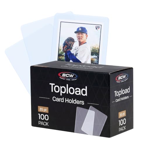 BCW 3x4 Standard Topload Card Holders | 100 Pack | Top Loaders for Cards | Rigid Card Protector | Fits Standard Size Cards Up to 35pt - size: 100 Pack