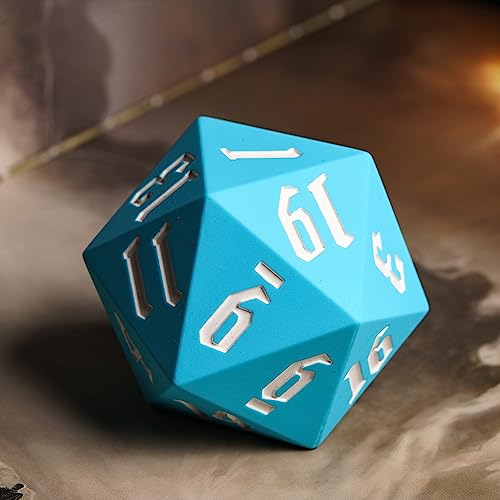 55mm Silicone D20 DND Dice, Large D20 Single 20 Sided D&D Dice | Soft & Comfortable Touch, Perfect Bouncer, Gift Box, Compatible with Dungeons and Dragons RPG Bar Pub Club Party Games - color: Sky Blue