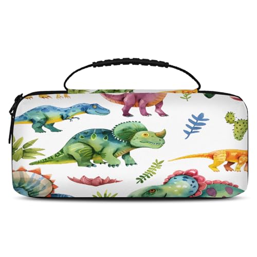 Adornori Dinosaur Carry Case Compatible with Nintendo Switch 2, with 20 Games Cartridges, Funny Dino Portable Travel Carrying Case Pouch for Accessories & Games - color: Multicolor 20