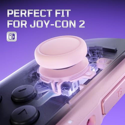 eXtremeRate Replacement 3D Joystick & Thumb Grips & Side Rail Shell Buttons for Nintendo Switch 2 JoyCon, Console Rail Stickers Left Right Analog Thumbsticks Caps for Switch 2 - Cherry Blossoms Pink - color: Cherry Blossoms Pink
