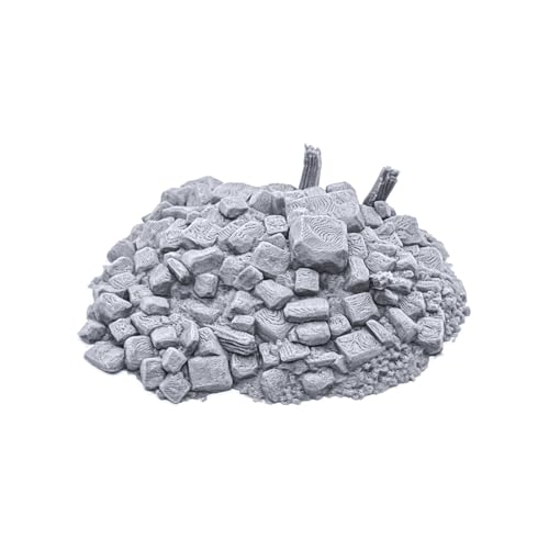 EnderToys Debris Piles by Printable Scenery, 3D Printed Tabletop RPG Scenery and Wargame Terrain 28mm Miniatures, Grey