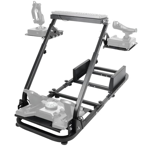 Dardoo Flight Racing Simulator Cockpit Adjustable Fit for Logitech G923 G Saitek, for Thrustmaster T80 T150 HOTAS Warthog, Game Mount Without Wheel, Shifter,Seat and Pedal
