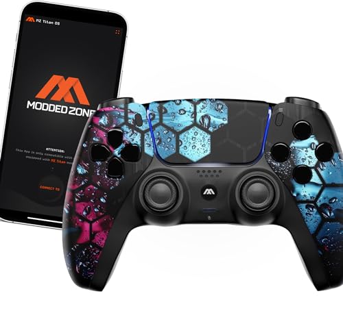 MODDEDZONE Custom Rapid Fire, Anti Recoil, Macros MODDED Wireless Controller for PS5 & PC - Unique Smart Mods for ps5 controller controlled by the APP. Best for FPS Games. Enhanced Gaming Experience (Comb) - color: Comb