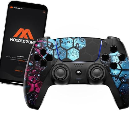 MODDEDZONE Custom Rapid Fire, Anti Recoil, Macros MODDED Wireless Controller for PS5 & PC - Unique Smart Mods for ps5 controller controlled by the APP. Best for FPS Games. Enhanced Gaming Experience (Comb) - color: Comb
