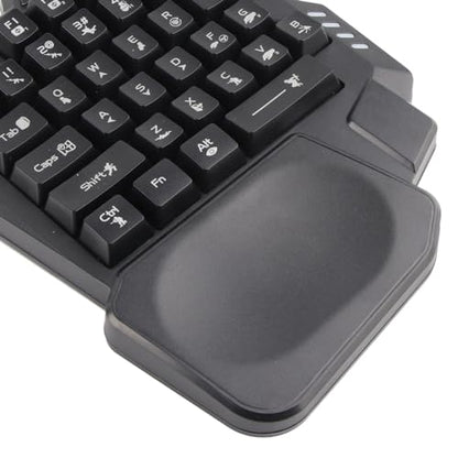 One Handed Gaming Keyboard, RGB Backlit 35 Keys Portable Mini Gaming Keypad Wide Palm Rest Wired USB Single Handed Keyboard for Computer Mobile Games