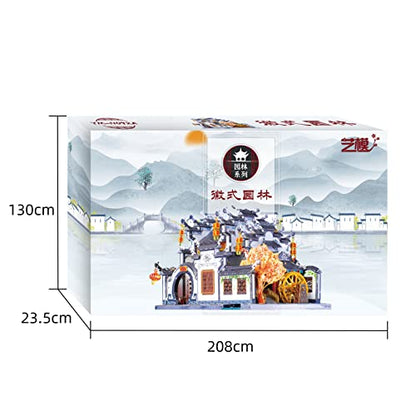 MU 3D Metal Puzzle for Adult Chinese Landscape Architecture Anhui Style Gardens, Jigsaw DIY Miniature Model Kits for Beginner Building Birthday Gift, 124pcs - color: Anhui Style