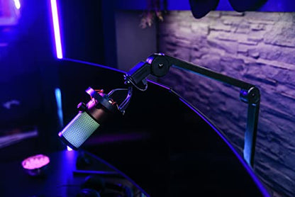 CHERRY MA 6.0 UNI Premium Microphone Arm Stand. Adjustable and Universal Mic. Made of Aluminum with Desk Clamp, For Podcast, Streaming, Gaming or Office. Built in USB Hub with Two Ports
