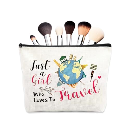 Travel Makeup Toiletry Bag for Women Girl Traveler Cosmetics Bag Bon Voyage Gift for Flight Attendant Jcat a Girl Who Loves to Makeup Bag Travel Accessory Supply Skincare Cosmetics Pouch - color: Airplane